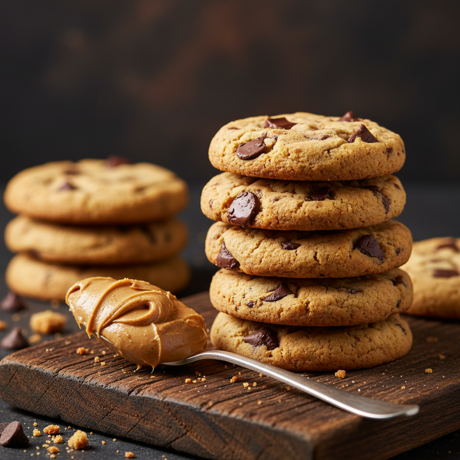 Galletas preparadas con crema de cacahuate ALUSHEORG